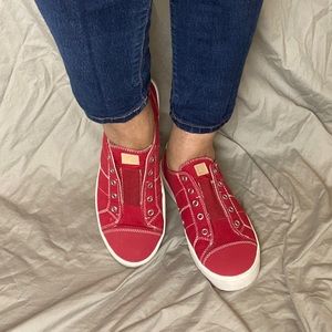 Spenco Slip On Red Sneakers sz 9